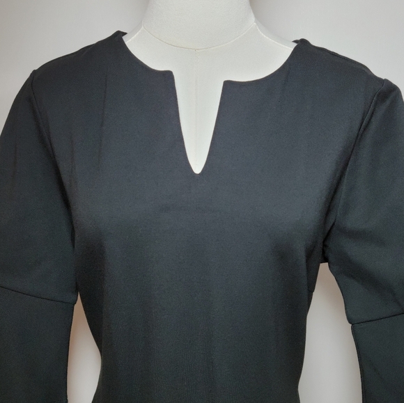 J.McLaughlin Letty Bell Sleeve Black Dress - Size Large - Picture 4 of 9